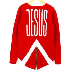 Vintage Jesus Sweatshirt Unisex Red Pullover Crewneck Way Truth Life Size Medium